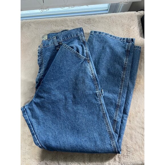 Wrangler Authentics Mens Blue Denim Carpenter Jeans With Utility Pockets 34x32 - Picture 11 of 11
